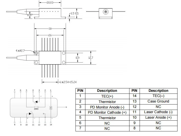 850nm Fabry Perot Fp Fiber Coupled Laser Diode